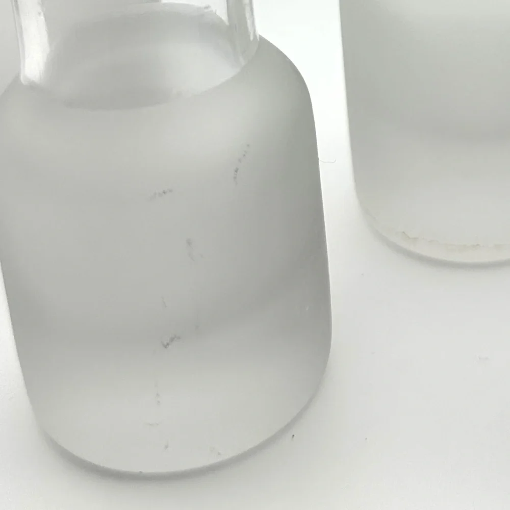 Small Clear Glass Tube Plant Propagation Vase Chunky Base Frosted Glass Bud Vase